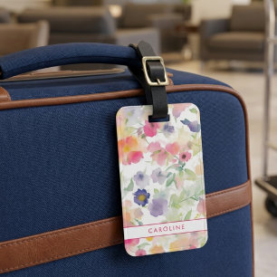 Etiqueta de Bagagem Girosa de Na moda Chic Floral