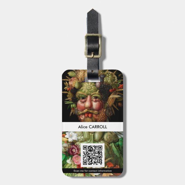Etiqueta De Bagagem Giuseppe Arcimboldo - Vertumnus - Código QR (Frente Vertical)