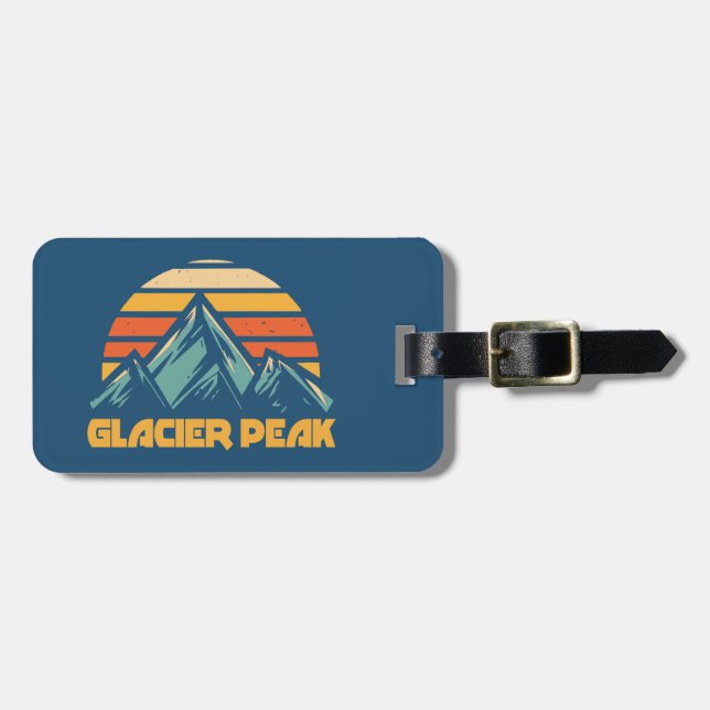 Etiqueta De Bagagem Glacier Peak Retro Turquesa (Frente Horizontal)