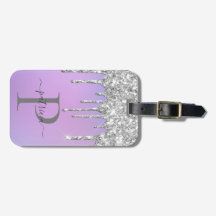 Glam Silver Glitter Drives Monograma Elegante