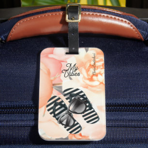 Etiqueta De Bagagem Glamour de Vibes de Praia