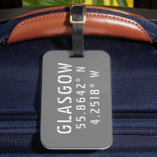 Etiqueta De Bagagem Glasgow Scotland Latitude & Longitude  