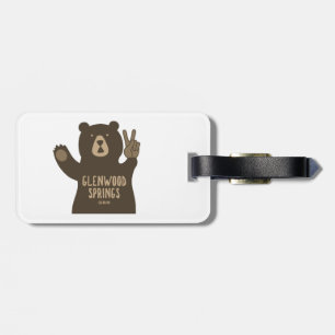 Etiqueta De Bagagem Glenwood Springs Colorado Urso da Paz