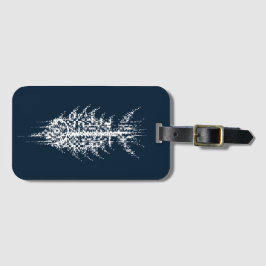 Etiqueta De Bagagem Glitch Pixel Peixe Branco