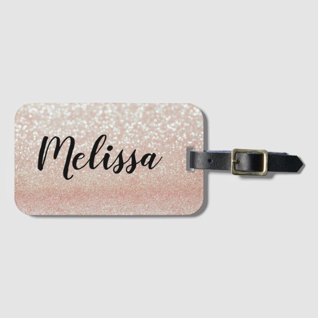 Etiqueta De Bagagem Glitter (Frente Horizontal)