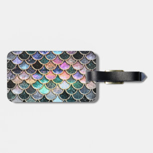 Etiqueta De Bagagem Glitter de prata de luxo Escala de Sereia