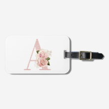 Glitter Floral Monograma A Rosa Dourado Girly