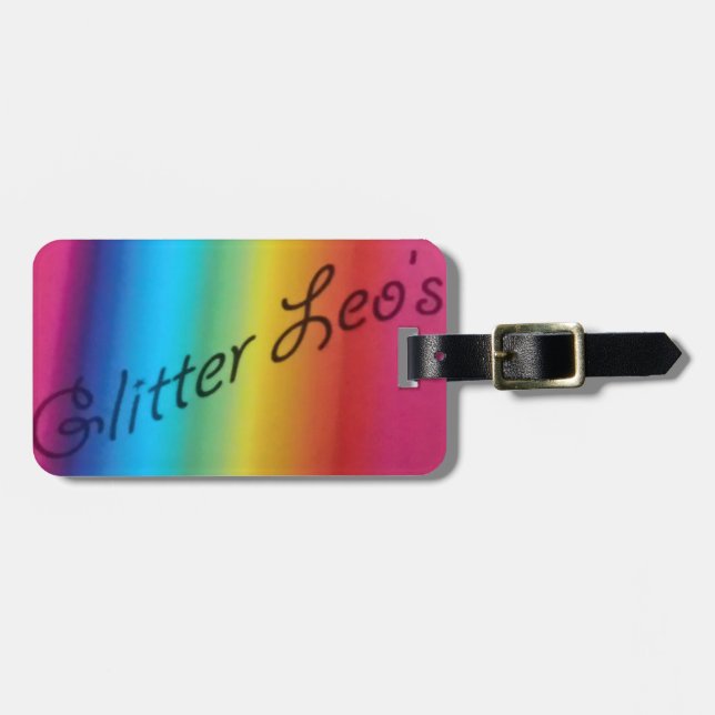 Etiqueta De Bagagem Glitter Leo (Frente Horizontal)