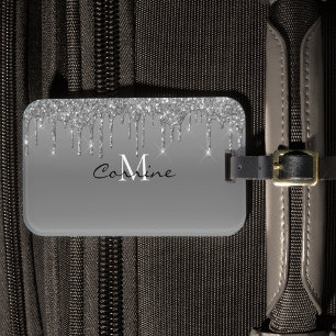 Etiqueta De Bagagem Glitter Platinum com Libertação Metálica de Pra