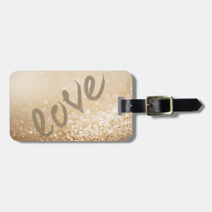 Etiqueta De Bagagem Glittery Bokeh, Love-Personalizado