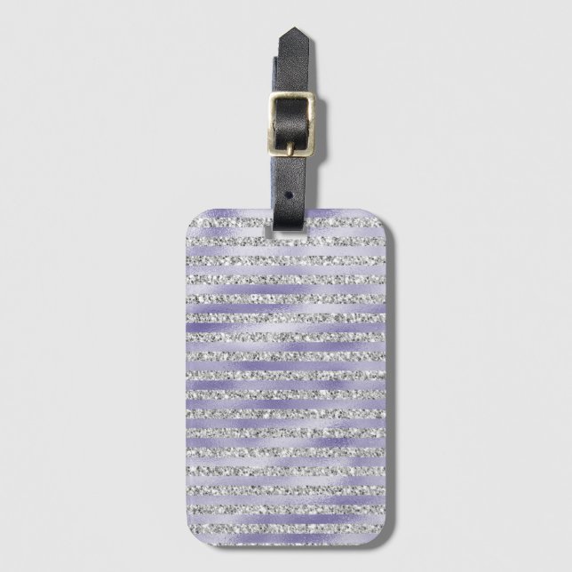 Etiqueta De Bagagem Glitzy Roxo das Pratas (Frente Vertical)