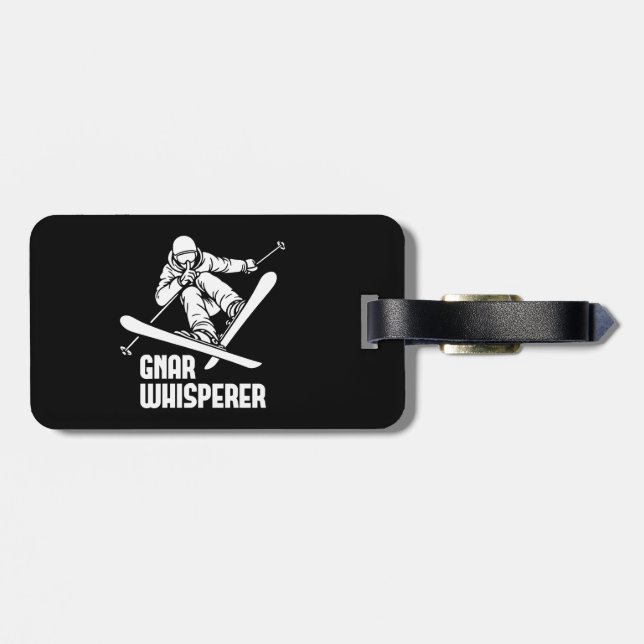 Etiqueta De Bagagem Gnar Whisperer Skiing (Traseira Horizontal)