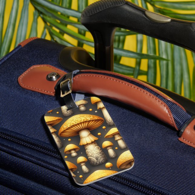 Etiqueta De Bagagem Golden Mushrooms (Frente Insitu 1)