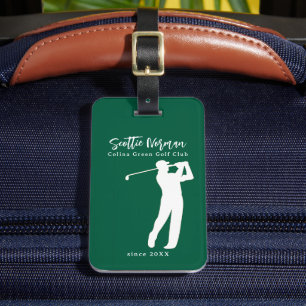Etiqueta de Bagagem Golfe Elegante Verde