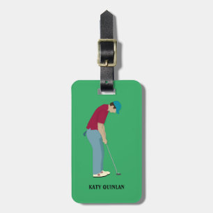 Etiqueta De Bagagem Golfe Verde Brilhante