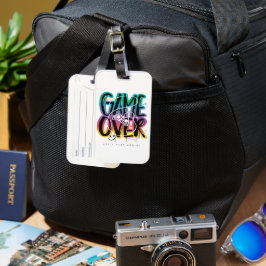 Etiqueta De Bagagem Graffiti de joystick de game over gamer