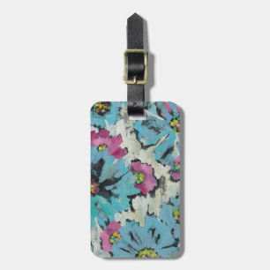 Etiqueta De Bagagem Gráfico de cor rosa e azul