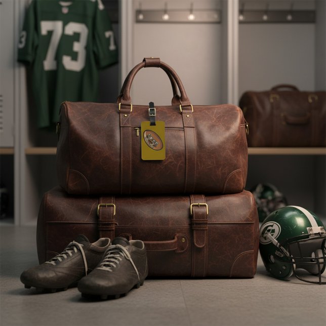 Etiqueta De Bagagem Gráfico de diversão de rugby (Criador carregado)