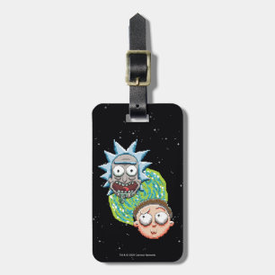 Etiqueta De Bagagem Gráfico do Rick Pixelverse e do Portal Morty