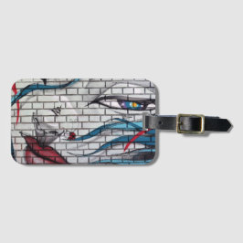 Etiqueta De Bagagem Grafite de Garota Asiática