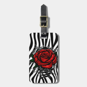 Etiqueta De Bagagem Grafite Rosa Impressão de Zebra Arte de Rua Urbana