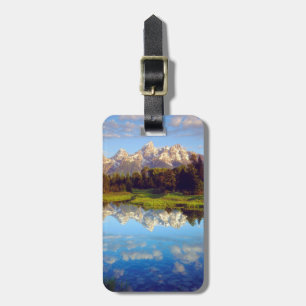 Etiqueta De Bagagem Grand Tetons refletidos no rio Snake