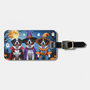 Etiqueta De Bagagem Grande Cachorro Suíço Pumpkin Halloween Engraçado