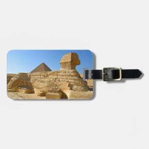 Etiqueta De Bagagem Grande Esfinge de Gizé com pirâmide de Khafre - Eg