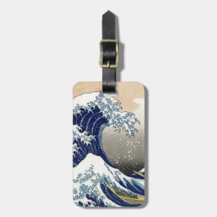 Etiqueta De Bagagem Grande Onda Kanagawa Pintura Japonesa