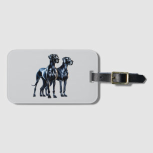 Etiqueta De Bagagem Great Danes Watercolor