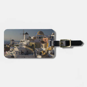 Etiqueta De Bagagem Grécia e Ilha Grega de Santorini cidade de Oia
