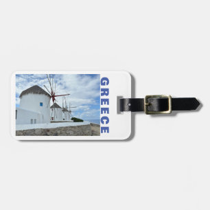 Etiqueta De Bagagem Grécia Mykonos Windmills personalizado