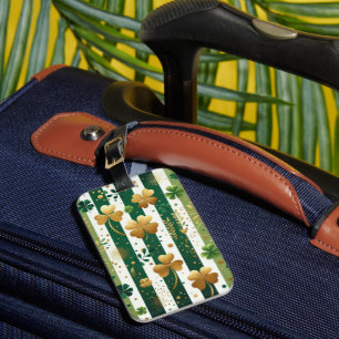 ETIQUETA DE BAGAGEM GREEN E DOURADO GLITTER PARECEM ESCASCOS IRLANDESE