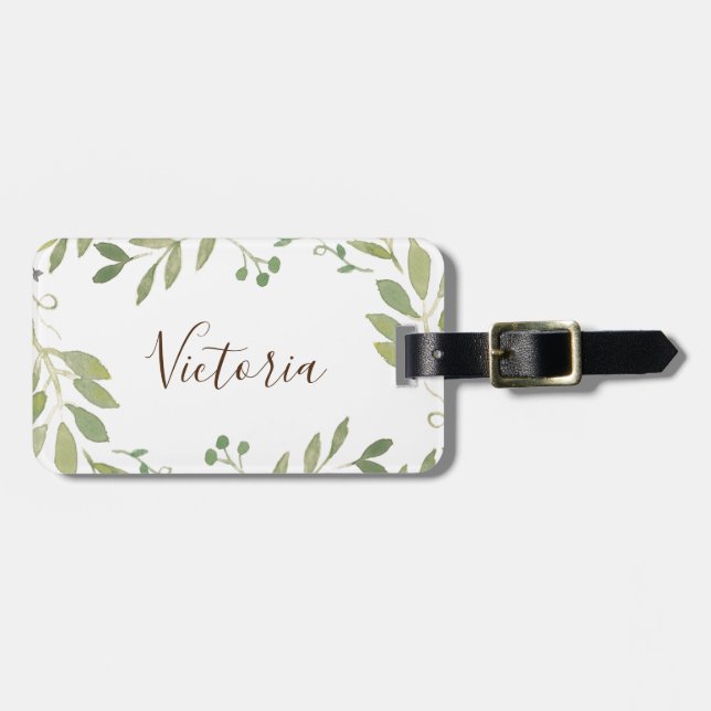 Etiqueta De Bagagem Greenery Graceful (Frente Horizontal)