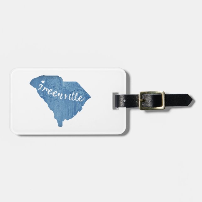Etiqueta De Bagagem Greenville Carolina do Sul Wood Grain (Frente Horizontal)