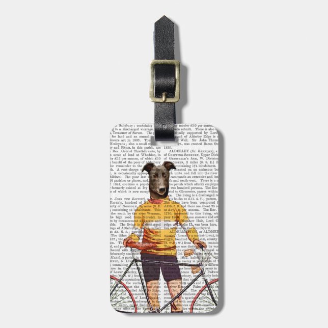 Etiqueta De Bagagem Greyhound Cyclist (Frente Vertical)