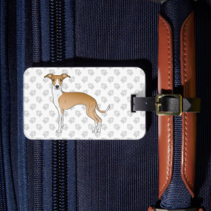 Etiqueta De Bagagem Greyhound Italiano Branco Com Texto Personalizado