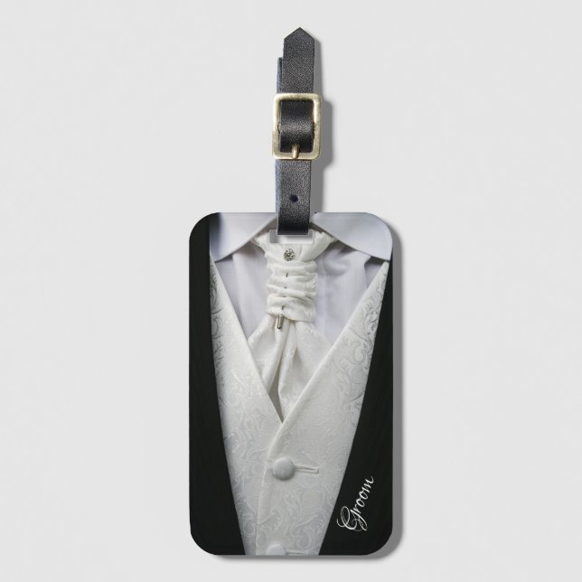 Etiqueta De Bagagem Groom Tuxedo (Frente Vertical)