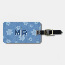 Etiqueta De Bagagem Groovy Indigo Bloom