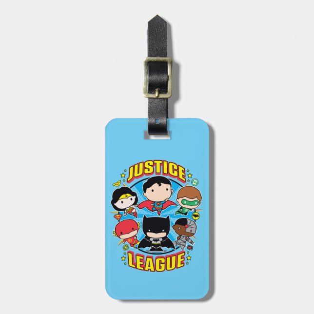 Etiqueta De Bagagem Grupo da Liga da Justiça Chibi (Frente Vertical)