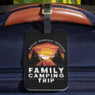 Etiqueta De Bagagem Grupo de Correspondência Vintage Family Camping Tr