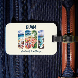 Etiqueta De Bagagem Guam - Ilhas Raízes e Recifes