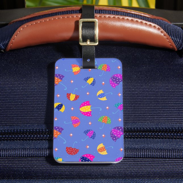 Etiqueta De Bagagem Guarda-chuva adorável (Frente Insitu 2)