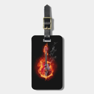 Etiqueta De Bagagem Guitarra Flame