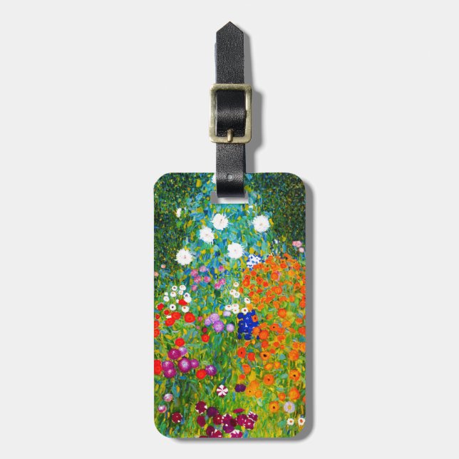 Etiqueta De Bagagem Gustav Klimt , “ Farmhouse garden ” (Frente Vertical)
