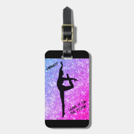 Etiqueta De Bagagem Gymnast Deixe-o no chão Púrpura Personalizada