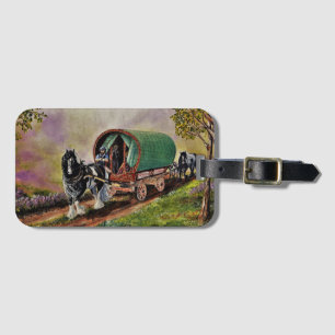 Etiqueta De Bagagem Gypsy Vanner cavalo irlandês Caravan