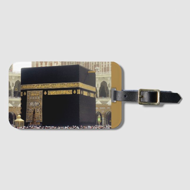 Etiqueta De Bagagem Hajj Pilgrims na Kaaba, Meca, Arábia Saudita (Frente Horizontal)