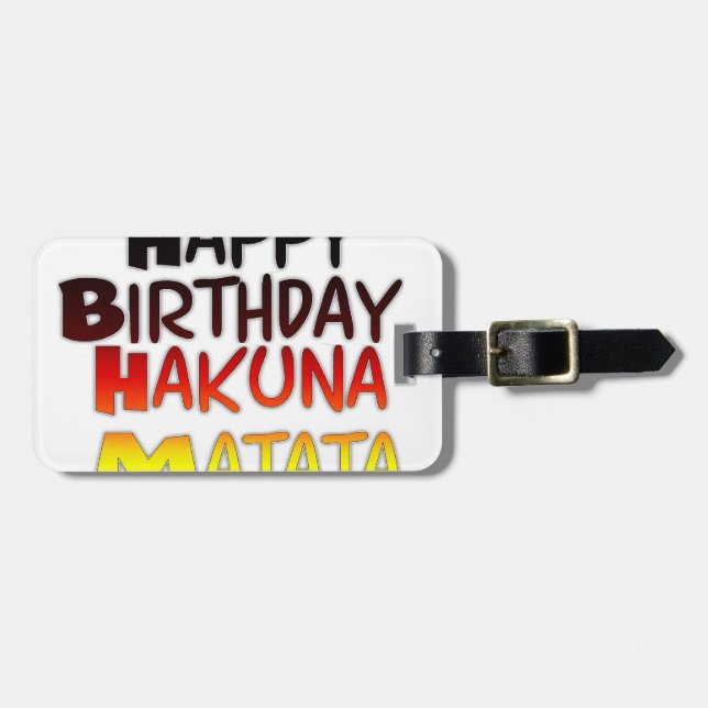 Etiqueta De Bagagem Hakuna Matata Art Impressão (Frente Horizontal)