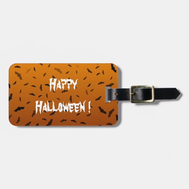 Etiqueta De Bagagem Halloween Bats (Frente Horizontal)